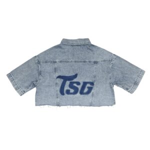 TSG HAWKS水洗牛仔棒球衫 ( 短版 )_藍